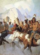 NC Wyeth An Indian War Party china oil painting reproduction